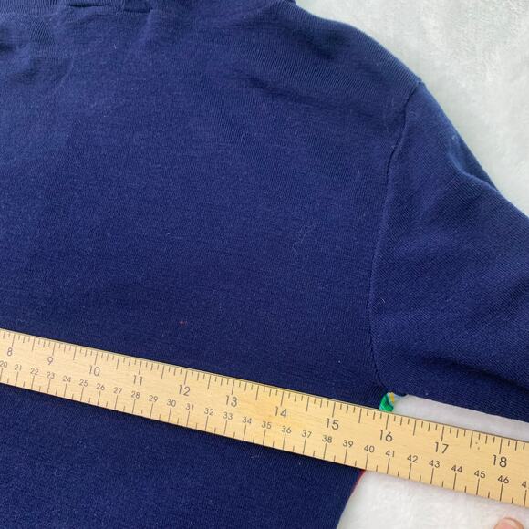 VTG Helen Sue Long Womens XS Sleeve Primary Rainbow V Turtleneck Psychedelic 70s - Picture 9 of 10